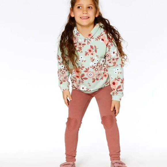Deux Par Deux Fleece Treggings With Knee Patch Pink Cinnamon kids pants - Picture 4 of 4